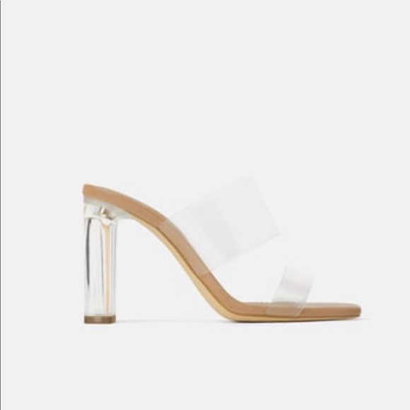 clear strap heels zara